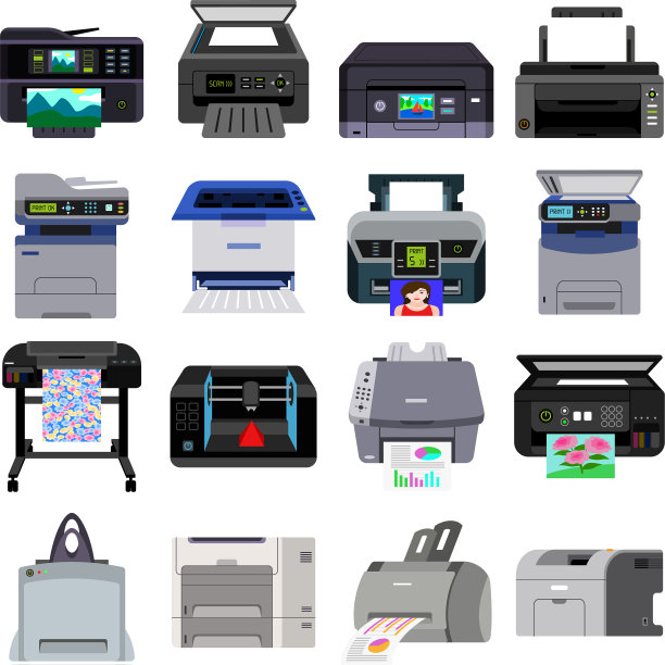 打印机图标设置平面样式图片下载