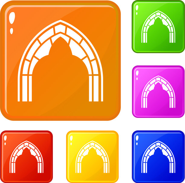 建筑拱门图标设置颜色图片下载