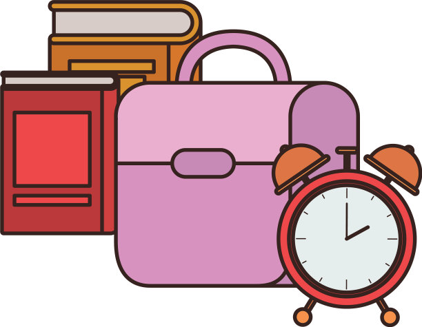 手提包学校与笔记本在白色的背景图片下载