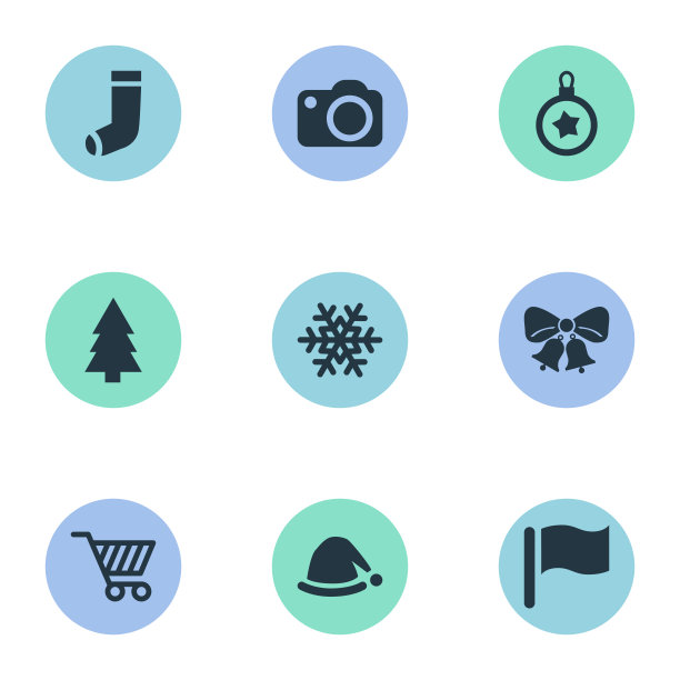 一套简单的新年图标图片下载