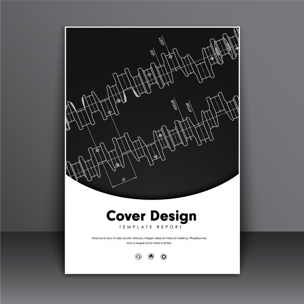 带有技术图纸的模板传单图片下载