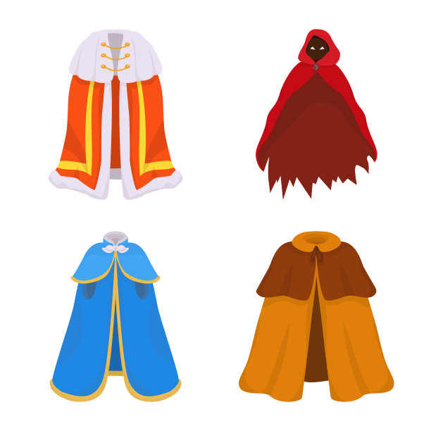 斗篷和衣服标志设置图片下载