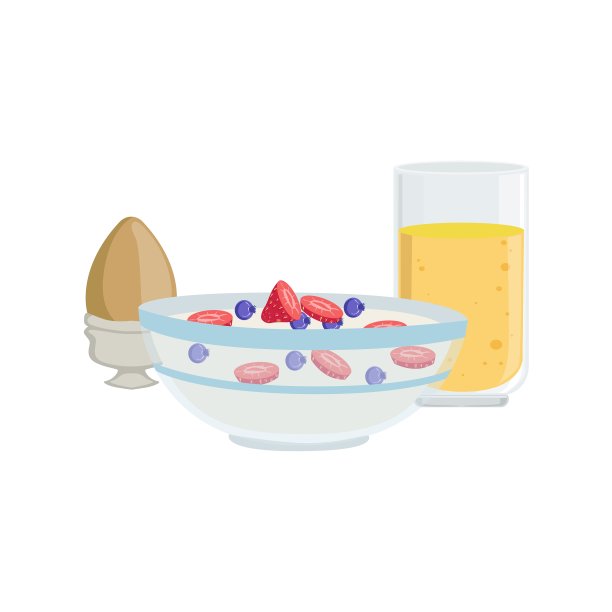 谷物，鸡蛋和橙汁早餐食品图片下载