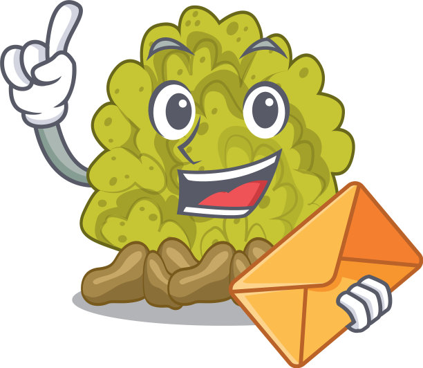 用信封装着微缩的绿色珊瑚礁图片下载