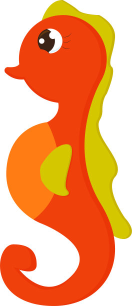 一种可爱的红色小海马或颜色图片下载