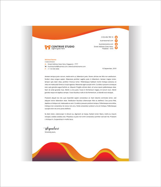 时髦的渐变信头模板图片下载