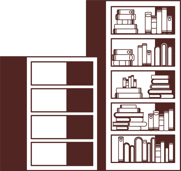 有白色背景的书的书架图片下载