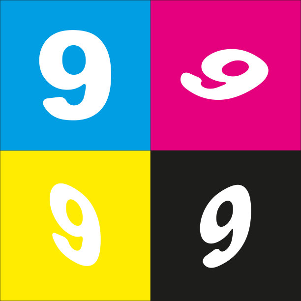 数字9符号设计模板元素图片下载