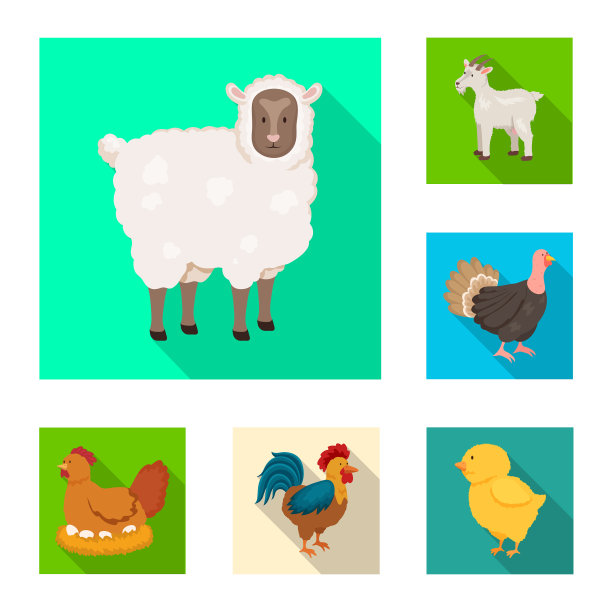 养殖和厨房标识套的设计图片下载