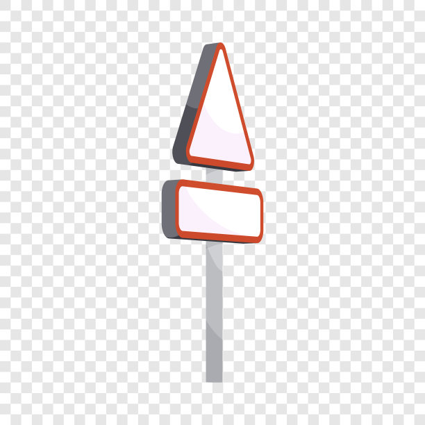 三角形路标卡通风格的图标图片下载