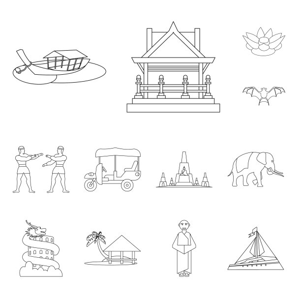 孤立对象地标和文化图标图片下载