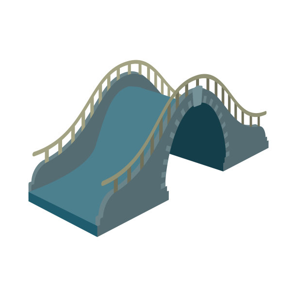 设计桥梁和行人标志图片下载
