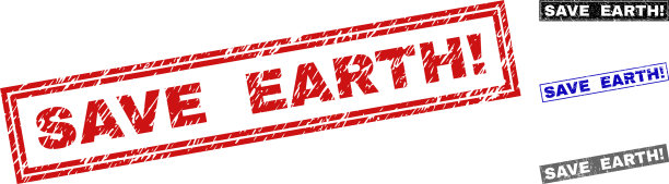 Grunge保存地球惊叹号纹理矩形图片下载