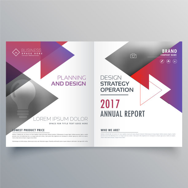 双折宣传册模板设计与三角形图片下载