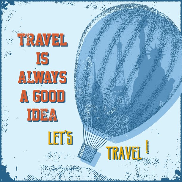 带有气球的复古背景图片下载