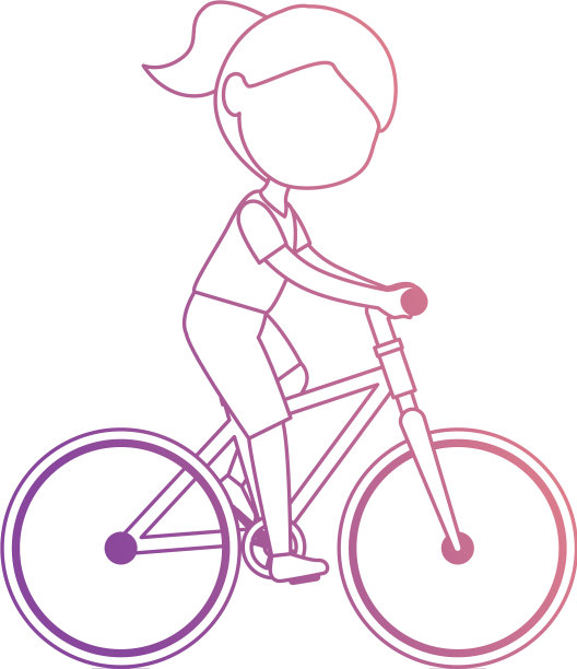 小女孩骑自行车的性格图片下载