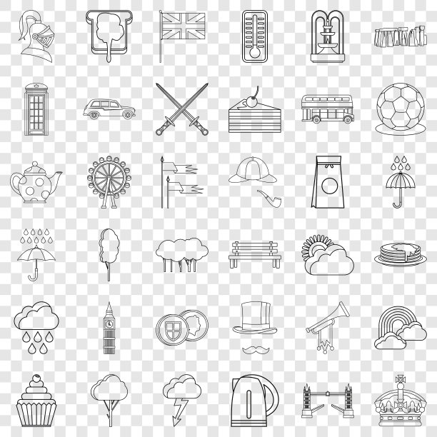 巨石阵图标设置轮廓风格图片下载