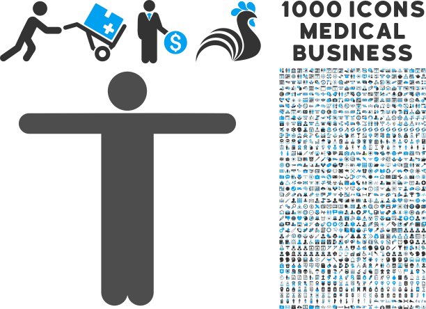 稻草人姿势图标与1000医疗业务图片下载