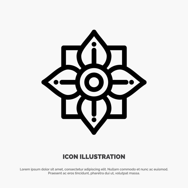 花卉装饰中国中国线图标图片下载