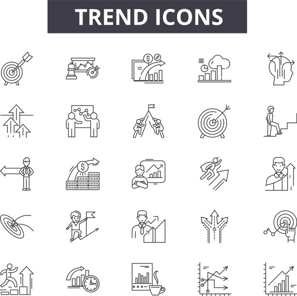 趋势线图标用于网页和手机设计图片下载