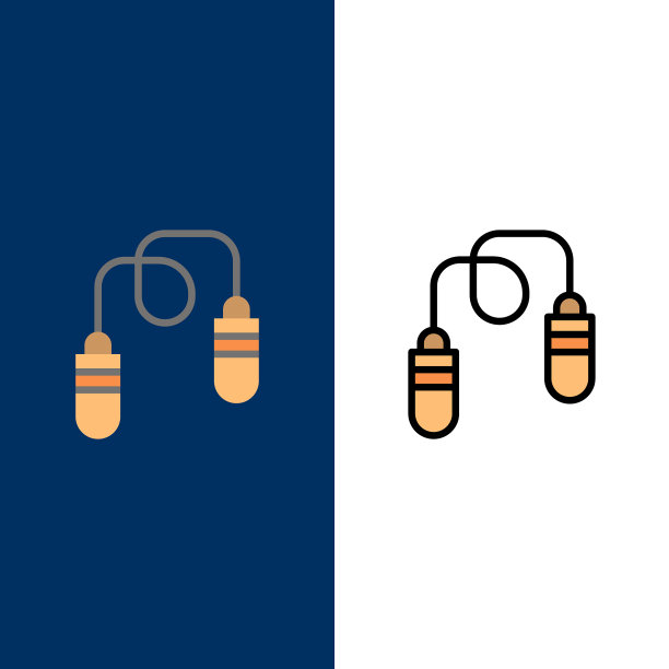 运动健身跳绳和跳绳图标图片下载