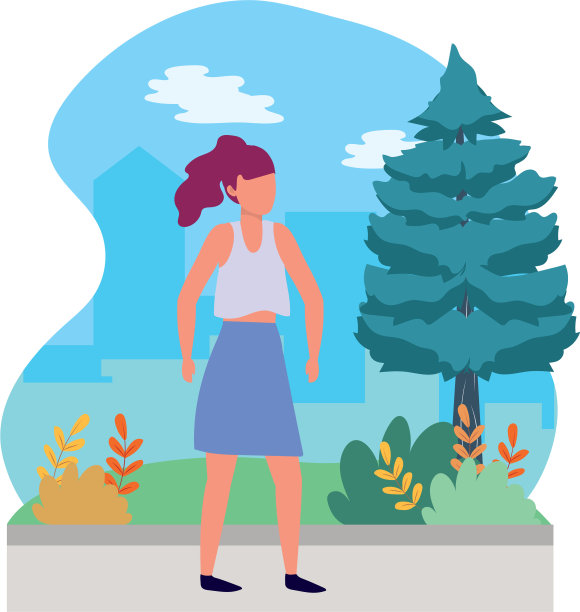 年轻女子卡通图片下载