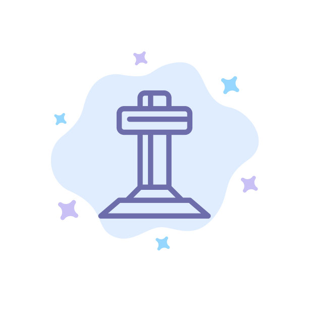 基督教十字复活节上抽象的蓝色图标图片下载