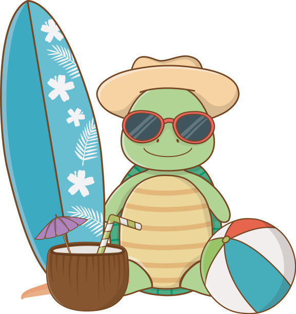 可爱的动物享受暑假图片下载