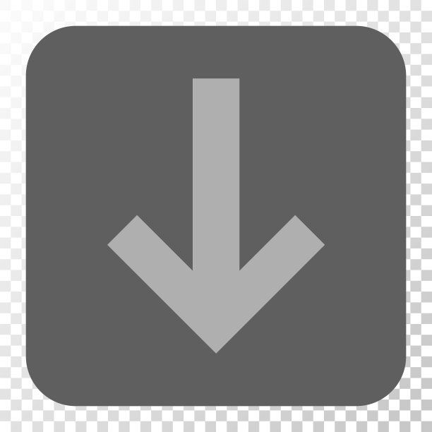 箭头向下圆角正方形按钮图片下载