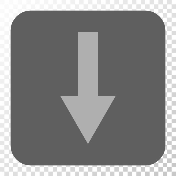 箭头向下圆角正方形按钮图片下载