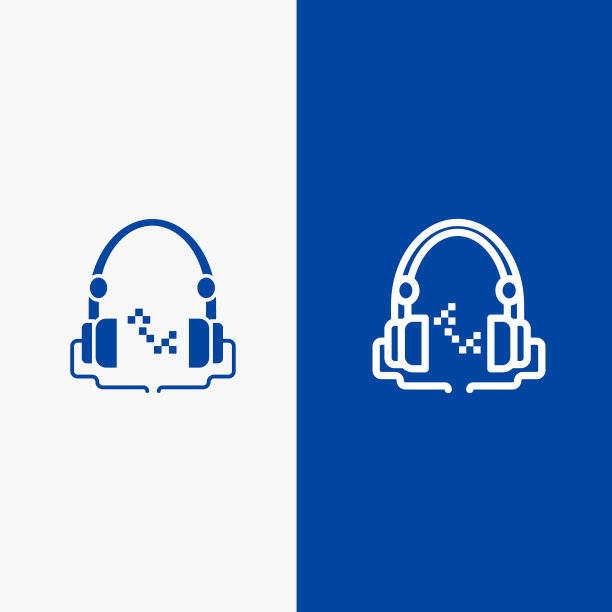 耳机音乐音频免提线和字形图片下载