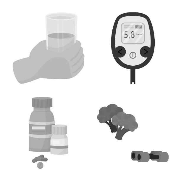 孤立对象健康和饮食符号集图片下载