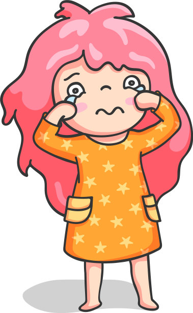 可爱的卡通人物害怕哭女孩图片下载