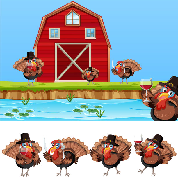 农场里的感恩节火鸡图片下载