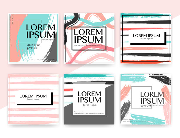 为社交媒体设计的现代方形横幅图片下载