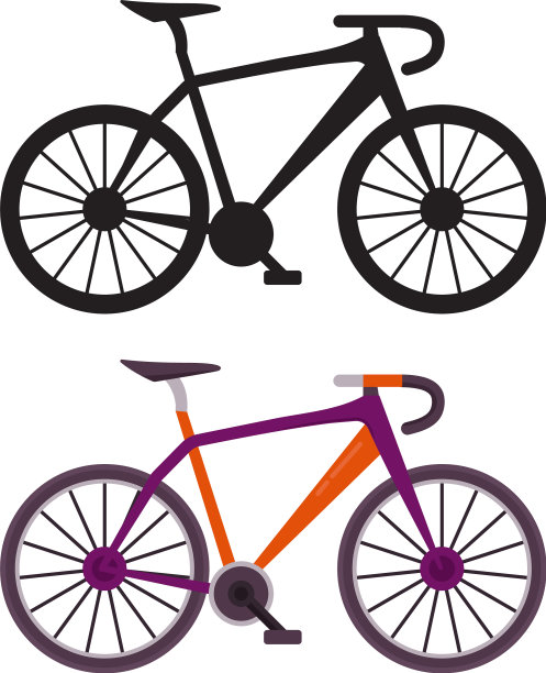 复古城市自行车图标图片下载