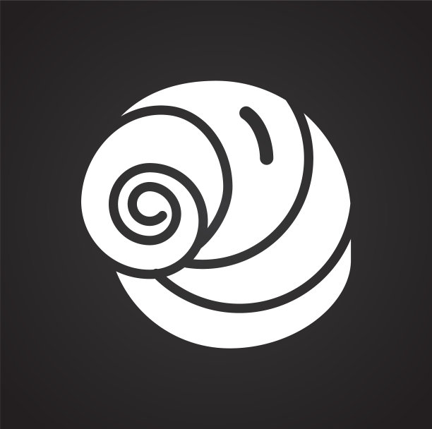 海贝图标在黑色背景的图形和图片下载