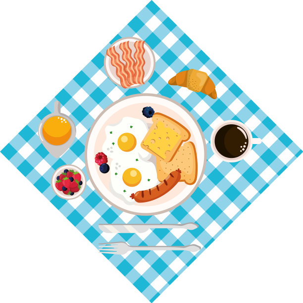 美味可口的早餐卡通图片下载
