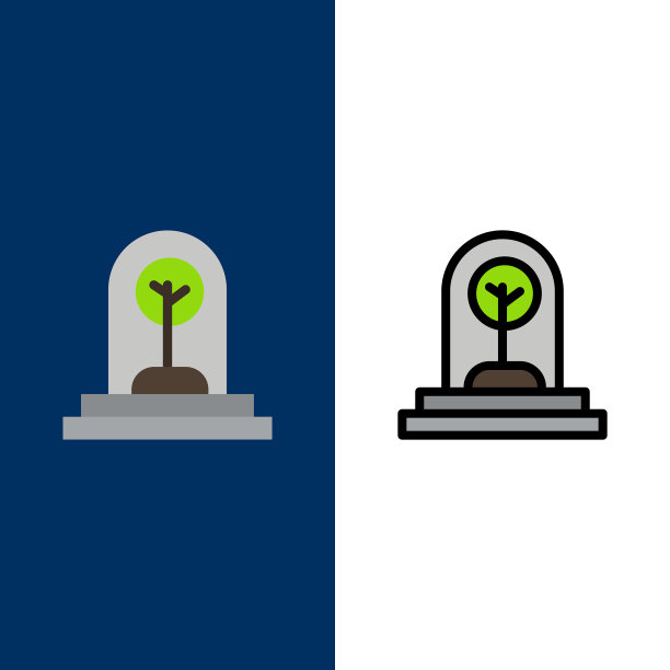 业务增长新植物树图标平坦和图片下载