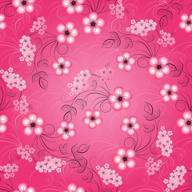 春花无缝花纹图片下载
