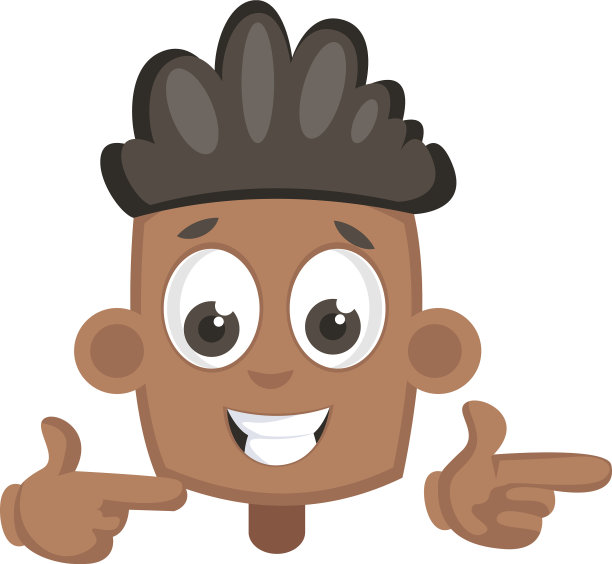 男孩用手指指着白色的背景图片下载