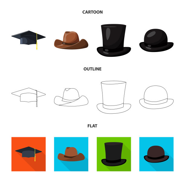 服装和帽子图标设置图片下载