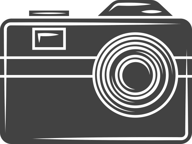 复古照片相机黑色图标标志元素平面图片下载