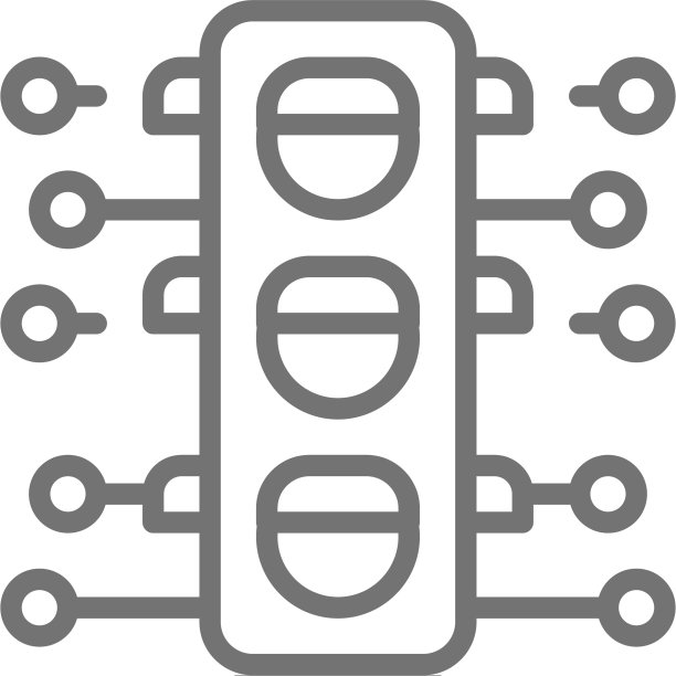 智能交通灯线图标图片下载