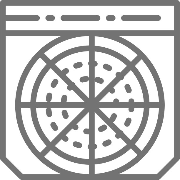 盒装披萨快餐外卖线条图标图片下载