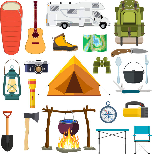 露营元素集合图片下载