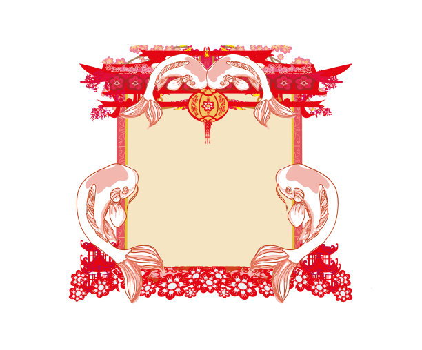 锦鲤古董框图片下载