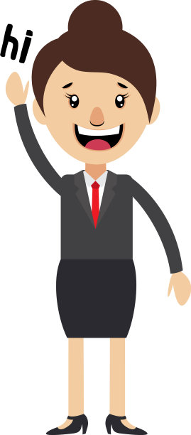 有个女人在白色背景下向你问好图片下载