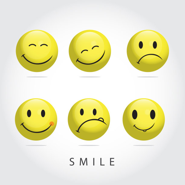 微笑表情模板设计图片下载