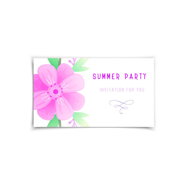 用鲜花和鲜花装饰的夏季促销横幅图片下载